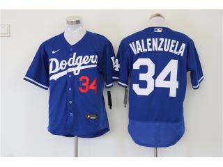 Nike Los Angeles Dodgers 34 Fernando Valenzuela Flexbase Baseball Jersey Blue