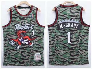 Toronto Raptors 1 Tracy McGrady Basketball Jersey Tiger pattern camouflage Retro
