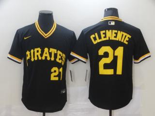 Nike Pittsburgh Pirates 21 Roberto Clemente Baseball Jersey Black