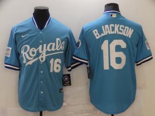 Nike Kansas City Royals 16 Bo Jackson Baseball Jersey Blue retro