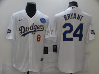Nike Los Angeles Dodgers 8 and 24 Kobe Bryant Baseball Jersey White  