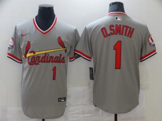 Nike St.Louis Cardinals 1 Ozzie Smith Baseball Jersey Gray