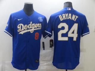 Nike Los Angeles Dodgers 8 and 24 Kobe Bryant Baseball Jersey Blue 