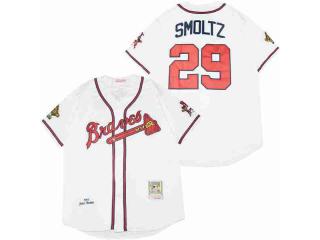 Atlanta Braves 29 John Smoltz Baseball Jersey White Retro