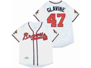 Atlanta Braves 47 Tom Glavine Baseball Jersey White Retro