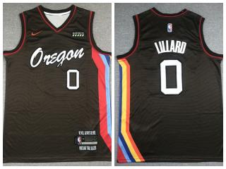 Nike Portland Trail Blaze 0 Damian Lillard Basketball Jersey Black City version
