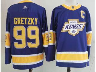 Adidas Los Angeles Kings 99 Wayne Gretzky Ice Hockey Jersey Purple