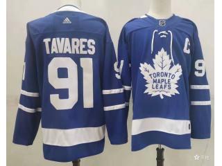 Adidas Toronto Maple Leafs 91 John Tavares Ice Hockey Jersey Blue