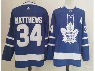 Adidas Toronto Maple Leafs 34 Auston Matthews Ice Hockey Jersey Blue
