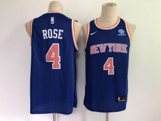 New York Knicks 4 Derrick Rose Basketball Jersey Blue