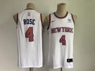 New York Knicks 4 Derrick Rose Basketball Jersey White
