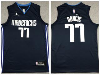Jordan Dallas Mavericks 77 Luka Doncic Basketball Jersey Navy Blue