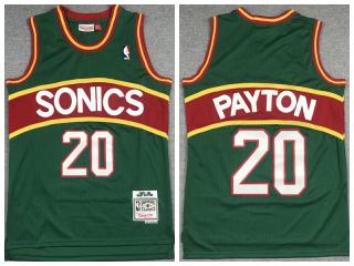 Seattle Super Sonics 20 Gary Payton Basketball Jersey Green Retro