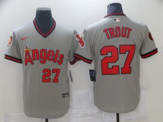 Nike Los Angeles Angeles 27 Mike Trout Baseball Jersey Gray