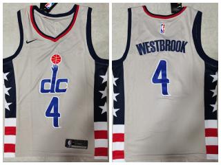 Nike Washington Wizards 4 Russell Westbrook Basketball Jersey Gray