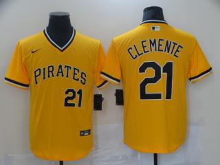 Nike Pittsburgh Pirates 21 Roberto Clemente Baseball Jersey Yellow