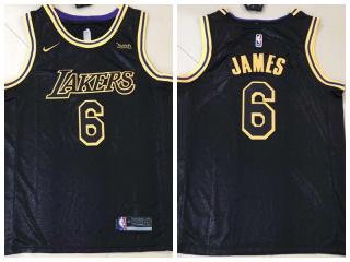  Nike Los Angeles Lakers 6 LeBron James Basketball Jersey Black 