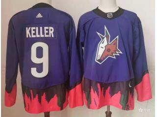 Adidas Arizona Coyotes 9 Clayton Keller Ice Hockey Jersey Purple