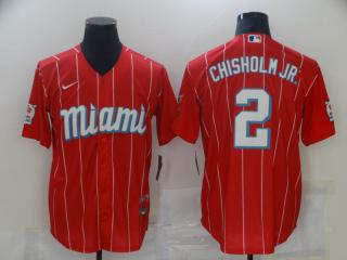 Nike Miami Marlins 2 Jazz Chisholm Jr. Flexbase Baseball Jersey Red