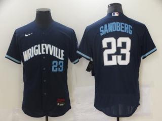 Nike Chicago Cubs 23 Ryne Sandberg Flexbase Baseball Jersey navy Blue City Edition