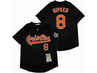 Baltimore Orioles 8 Cal Ripken Baseball Jersey Black Retro