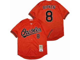 Baltimore Orioles 8 Cal Ripken Baseball Jersey Orange Retro
