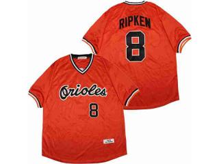 Baltimore Orioles 8 Cal Ripken Baseball Jersey Orange Retro