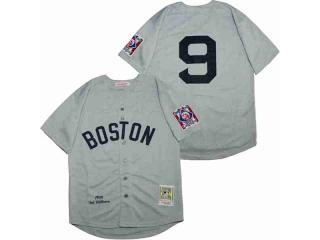 Boston Red Sox 9 Ted Williams Baseball Jersey Gray