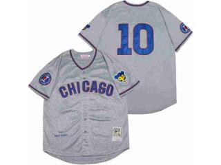 Chicago Cubs 10 Ron Santo Baseball Jersey Gray Retro