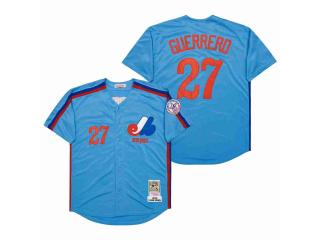 Montreal Expos 27 Vladimir Guerrero Baseball Jersey Blue Retro