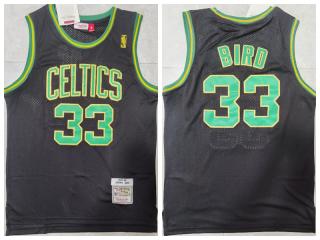 Boston Celtics 33 Larry Bird Basketball Jersey Black classic retro