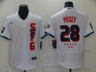 All star Nike San Francisco Giants 28 Buster Posey Flexbase Baseball Jersey White
