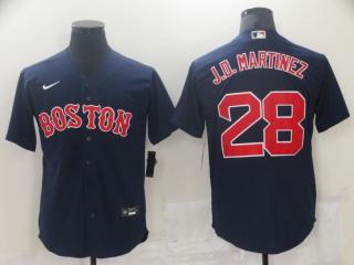 Nike Boston Red Sox 28 J.D.martinez Baseball Jersey Navy Blue Fan