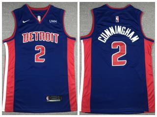 Nike Detroit Pistons 2 Cade Cunningham Basketball Jersey Blue