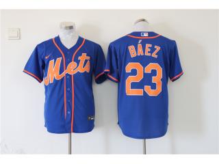 Nike New York Mets 23 Javier Baez Baseball Jersey Blue