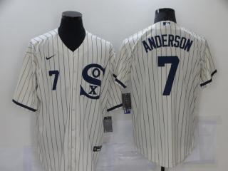 Nike Chicago White Sox 7 Tim Anderson Baseball Jersey Beige