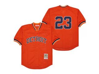 Detroit Tigers 23 Kirk Gibson Baseball Jersey Orange Mesh cloth