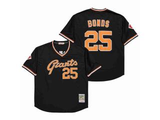 San Francisco Giants 25 Barry Bonds Baseball Jersey Black Retro