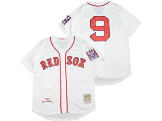 Boston Red Sox 9 Ted Williams Baseball Jersey White Retro