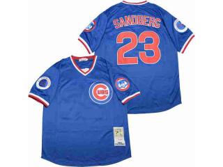 Chicago Cubs 23 Ryne Sandberg Baseball Jersey Blue Retro