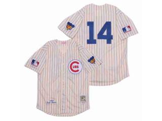 Chicago Cubs 14 Ernie Banks Baseball Jersey Beige Retro