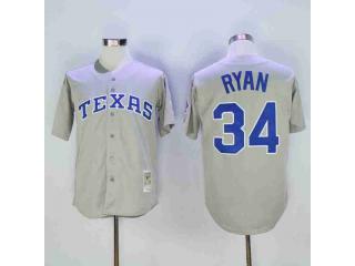 Texas Rangers 34 Nolan Ryan Baseball Jersey Gray