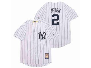 New York Yankees 2 Derek Jeter Baseball Jersey White Retro