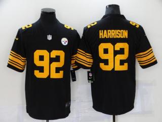 Pittsburgh Steelers 92 James Harrison Football Jersey Legend Black Yellow Word