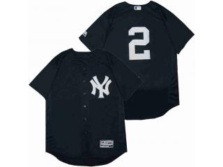 New York Yankees 2 Derek Jeter  Flexbase Baseball Jersey Navy Blue