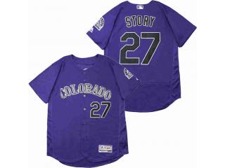 Colorado Rockies 27 Trevor Story Flexbase Baseball Jersey purple