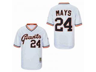 San Francisco Giants 24 Willie Mays Baseball Jersey White Retro