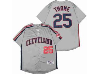 Cleveland indians 25 Jim Thome Baseball Jersey Gray Retro