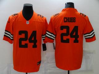 Cleveland Browns 24 Nick Chubb Football Jersey Legend Orange