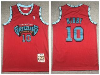 Memphis Grizzlies 10 Mike Bibby Basketball Jersey Red Retro